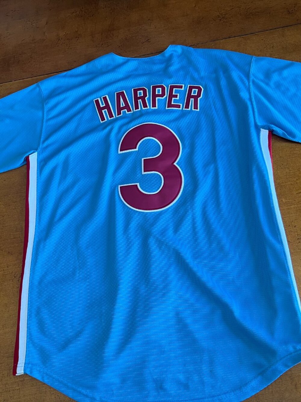 Bryce Harper #3 Philadelphia Phillies Cooperstown Jersey Men’s large blue button